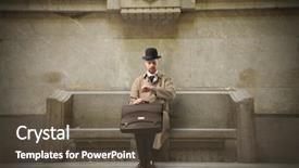  Presentation with wait - Cool new PPT layouts with wait times - portrait of a businessman sitting backdrop and a  colored foreground