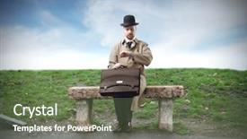  Presentation with wait - Amazing PPT theme having wait times - portrait of a businessman sitting backdrop and a tawny brown colored foreground