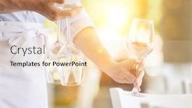  Presentation with restaurant waiter - Slides featuring waiter-arranging-wineglass-in-restaurant background and a lemonade colored foreground