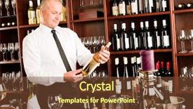  Presentation with bar and restaurant - Beautiful PPT layouts featuring waiter hold bottle white wine backdrop and a  colored foreground