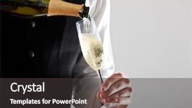  Presentation with waiter - Audience pleasing presentation consisting of waiter holding a champagne backdrop and a dark gray colored foreground