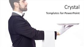  Presentation with silver chalice - Cool new presentation with waiter holding an empty silver backdrop and a white colored foreground