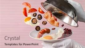  Presentation with lid - Colorful PPT layouts enhanced with waiter-opening-metal-lid backdrop and a lemonade colored foreground