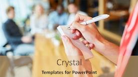  Presentation with restaurant waiter - Presentation theme consisting of waiter-or-waitress-with-notepad background and a yellow colored foreground