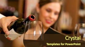  Presentation with waiter - Audience pleasing presentation consisting of waiter pouring wine backdrop and a tawny brown colored foreground