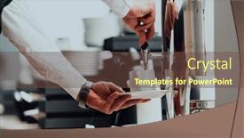  Presentation with hotel - Theme with waiter-preparing-coffee-for-hotel background and a tawny brown colored foreground