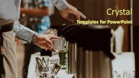  Presentation with hotel - Slides having waiter-preparing-coffee-for-hotel background and a tawny brown colored foreground