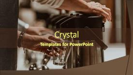  Presentation with hotel - Slides with waiter-preparing-coffee-for-hotel background and a tawny brown colored foreground