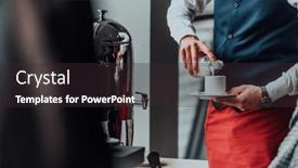  Presentation with hotel - Slides having waiter-preparing-coffee-for-hotel background and a dark gray colored foreground
