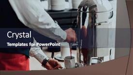  Presentation with waiter - PPT layouts featuring waiter-preparing-coffee-for-hotel background and a navy blue colored foreground