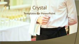  Presentation with service anniversary - Slides with waiter ready to service background and a soft green colored foreground