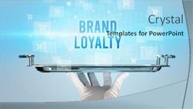  Presentation with brand loyalty - Slides consisting of waiter-serving-brand-loyalty-inscription background and a light blue colored foreground