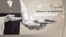  Presentation with asset management - Beautiful slide set featuring waiter-serving-business-idea-concept backdrop and a soft green colored foreground