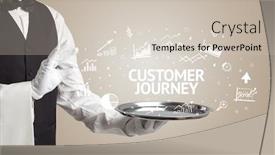  Presentation with customer journey - Presentation theme featuring waiter-serving-business-idea-concept background and a soft green colored foreground