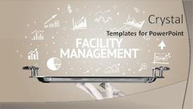  Presentation with facility management - Cool new PPT theme with waiter-serving-business-idea-concept backdrop and a soft green colored foreground