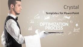  Presentation with business process - Slides consisting of waiter-serving-business-idea-concept background and a soft green colored foreground