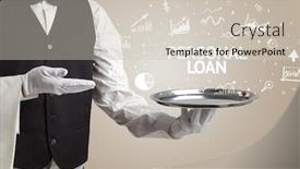  Presentation with business loan - Beautiful presentation featuring waiter-serving-business-idea-concept backdrop and a soft green colored foreground