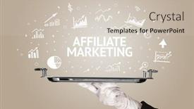  Presentation with affiliate marketing - PPT layouts with waiter-serving-business-idea-concept background and a soft green colored foreground