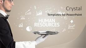  Presentation with idea - Presentation enhanced with waiter-serving-business-idea-concept background and a soft green colored foreground