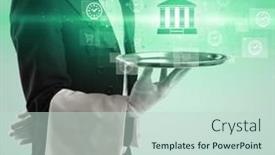  Presentation with waiter - Slide deck having waiter-serving-business-idea-concept background and a soft green colored foreground