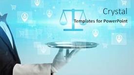  Presentation with waiter - Slide set consisting of waiter-serving-business-idea-concept background and a arctic colored foreground