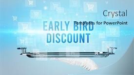  Presentation with early bird - Presentation theme enhanced with waiter-serving-early-bird-discount background and a light blue colored foreground