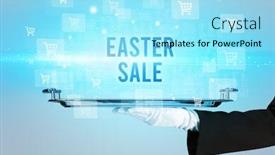 Presentation with online shopping - Beautiful presentation theme featuring waiter-serving-easter-sale-inscription backdrop and a arctic colored foreground
