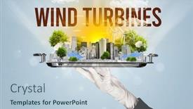  Presentation with eco city - Beautiful slide deck featuring waiter-serving-eco-city backdrop and a lemonade colored foreground