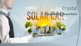  Presentation with eco city - PPT theme enhanced with waiter-serving-eco-city background and a lemonade colored foreground