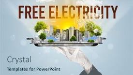  Presentation with free energy - Presentation theme featuring waiter-serving-eco-city background and a lemonade colored foreground