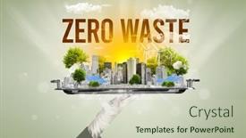  Presentation with eco city - Presentation design enhanced with waiter-serving-eco-city background and a soft green colored foreground