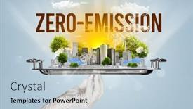  Presentation with eco city - Beautiful presentation theme featuring waiter-serving-eco-city backdrop and a light blue colored foreground