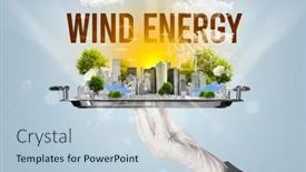  Presentation with eco city - PPT theme enhanced with waiter-serving-eco-city background and a lemonade colored foreground