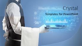  Presentation with waiter - Presentation featuring waiter serving fluctuation concept background and a light blue colored foreground