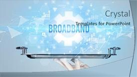  Presentation with new technology - Presentation design featuring waiter-serving-new-technology-concept background and a light blue colored foreground