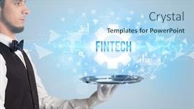  Presentation with new technology - Slide set featuring waiter-serving-new-technology-concept background and a light blue colored foreground