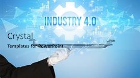  Presentation with new technology - Beautiful presentation featuring waiter-serving-new-technology-concept backdrop and a light blue colored foreground