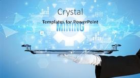  Presentation with new technology - Beautiful theme featuring waiter-serving-new-technology-concept backdrop and a arctic colored foreground