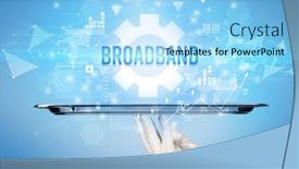  Presentation with new technology - Amazing presentation theme having waiter-serving-new-technology-concept backdrop and a light blue colored foreground