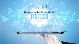  Presentation with new technology - Cool new slide set with waiter-serving-new-technology-concept backdrop and a arctic colored foreground