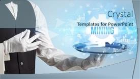  Presentation with new technology - Presentation theme with waiter-serving-new-technology-concept background and a sky blue colored foreground