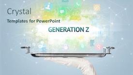  Presentation with networking - PPT theme with waiter-serving-social-networking-concept background and a lemonade colored foreground