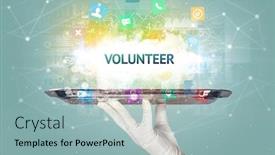  Presentation with networking - Presentation enhanced with waiter-serving-social-networking-concept background and a light blue colored foreground