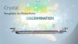  Presentation with discrimination - Presentation theme having waiter-serving-social-networking-concept background and a lemonade colored foreground