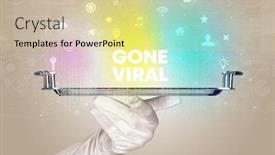  Presentation with social media - Presentation design enhanced with waiter-serving-social-networking background and a lemonade colored foreground