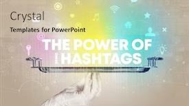  Presentation with power media - Beautiful slide deck featuring waiter-serving-social-networking backdrop and a soft green colored foreground