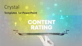  Presentation with rating - Colorful presentation theme enhanced with waiter-serving-social-networking backdrop and a yellow colored foreground