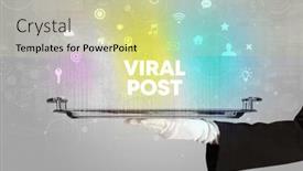  Presentation with viral - Cool new presentation design with waiter-serving-social-networking backdrop and a soft green colored foreground