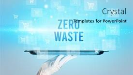  Presentation with online shopping - Colorful slides enhanced with waiter-serving-zero-waste-inscription backdrop and a arctic colored foreground