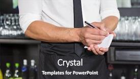  Presentation with order - Slide set enhanced with waiter writing down an order in a bar background and a dark gray colored foreground